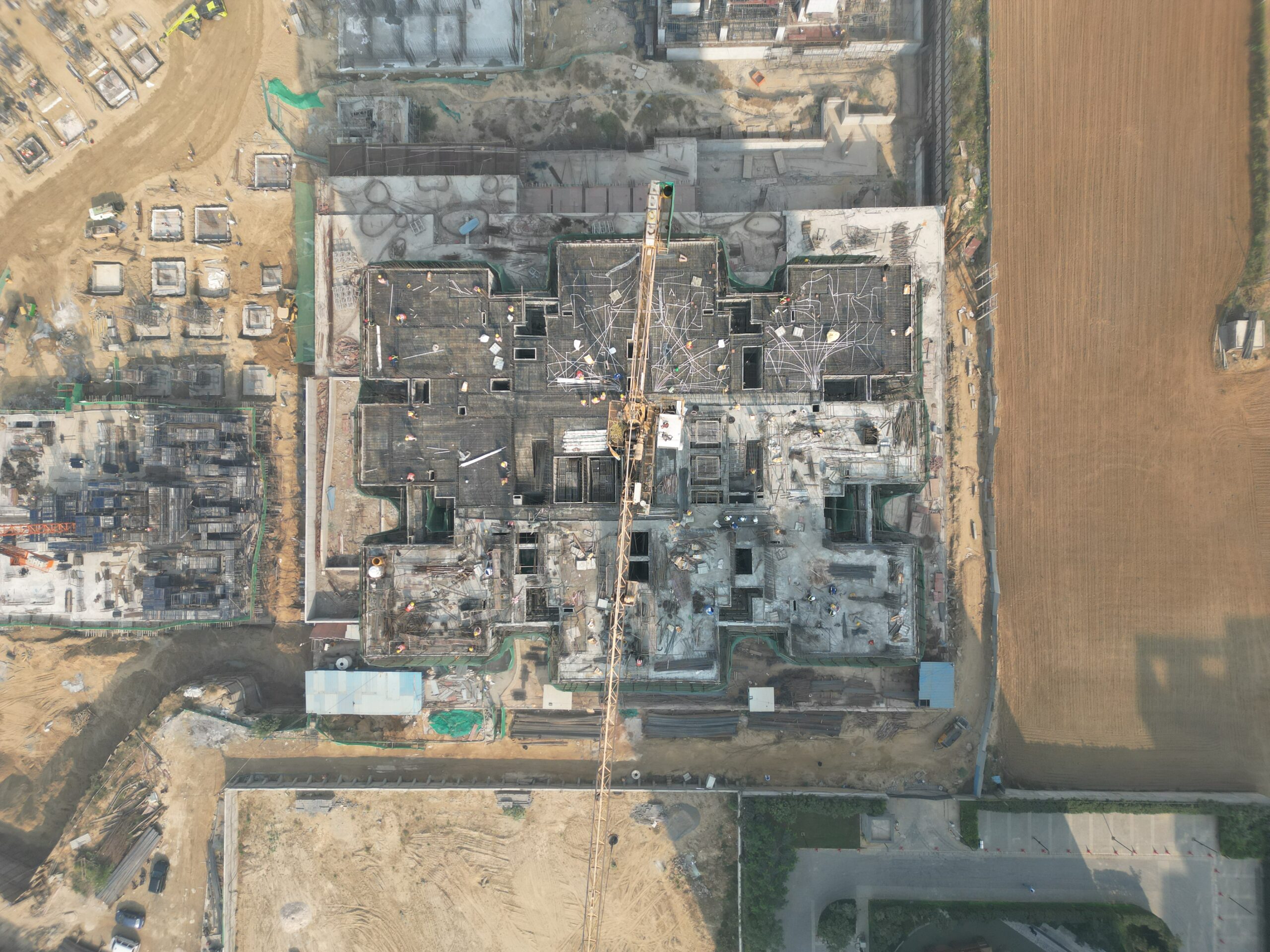 aerial view of a large, secretive military command center currently under construction