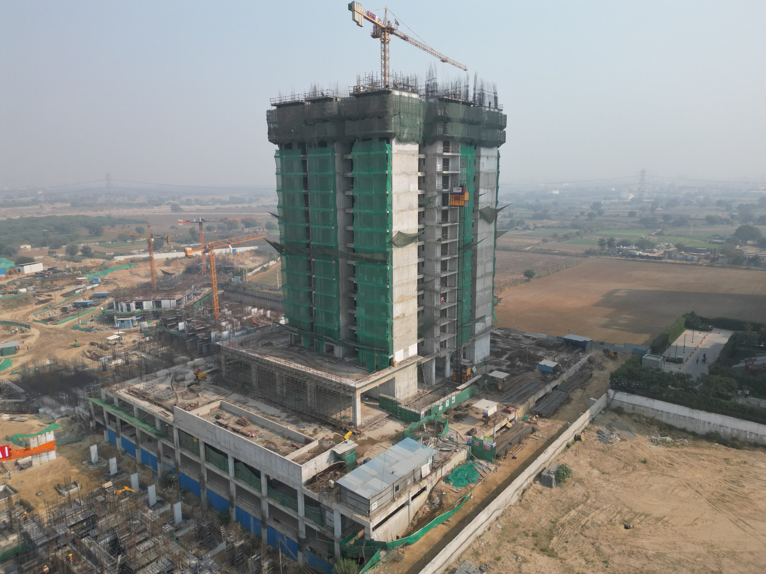The topped-out Phase 2 structure.
