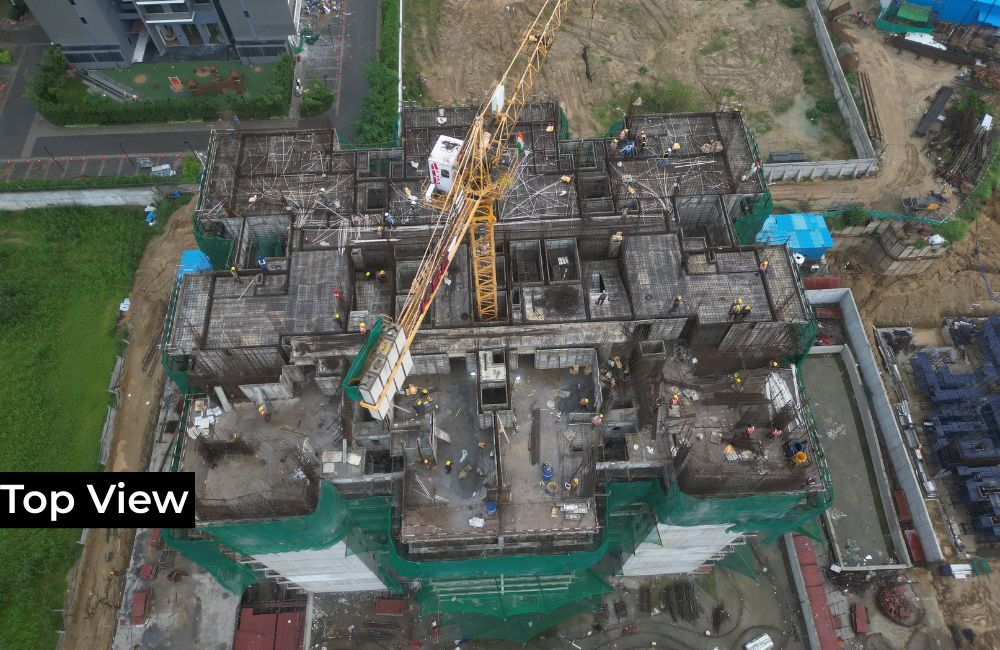 top view of the construction site for a luxury residential project